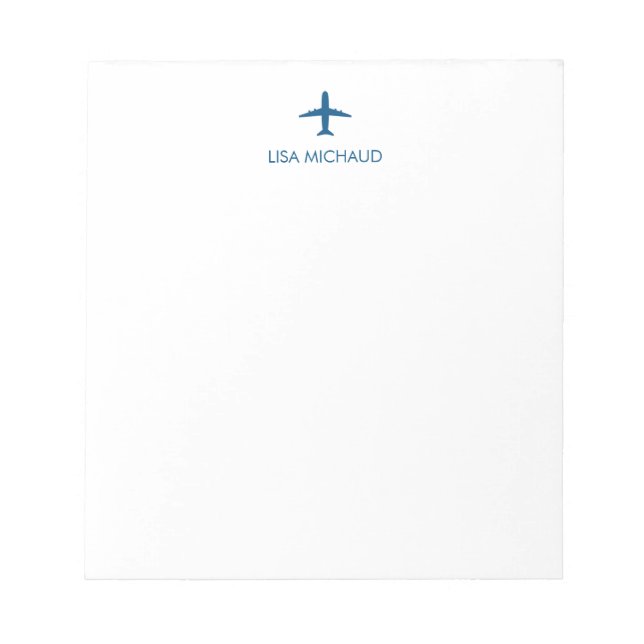Personalisiertes Piloten-Modernes-Flugzeug Notizblock (Vorderseite)