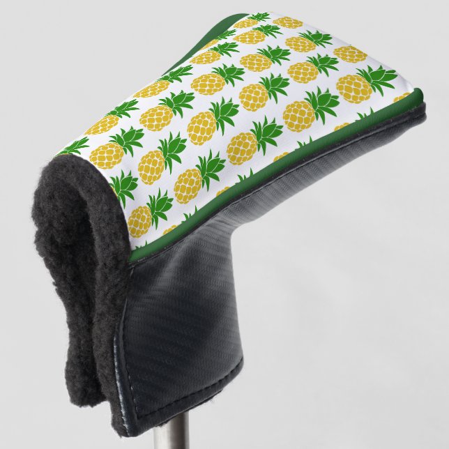 Personalisiertes Pineapmuster Golf Putter Cover Headcover (3/4 Vorderseite)