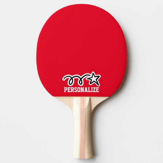 Personalisiertes Pingpongpaddel in Sterndesign Tischtennis Schläger (Vorderseite)
