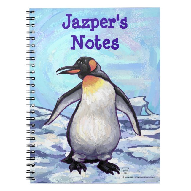 Personalisiertes Pinguin-Notebook Notizblock (Vorderseite)
