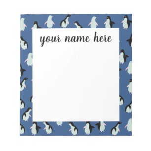 Personalisiertes Pinguin-Notizbuch Notizblock