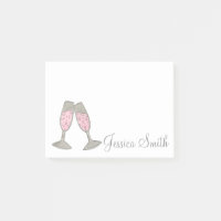 Personalisiertes Pink Champagner Glass Wedding Pos