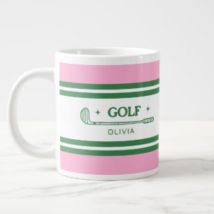 Personalisiertes Pink & Green Golf Custom Foto Jumbo-Tasse