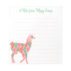 Personalisiertes Pink Llama Texpad Notizblock