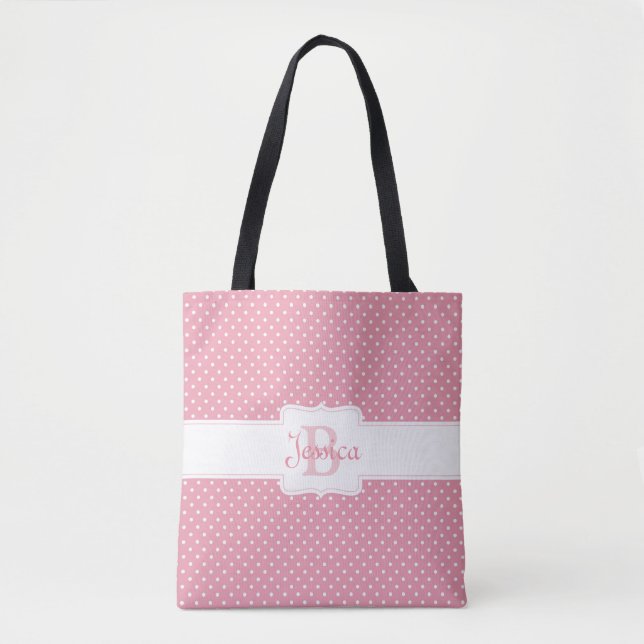 Personalisiertes Pink Polka Dot Muster (Vorderseite)