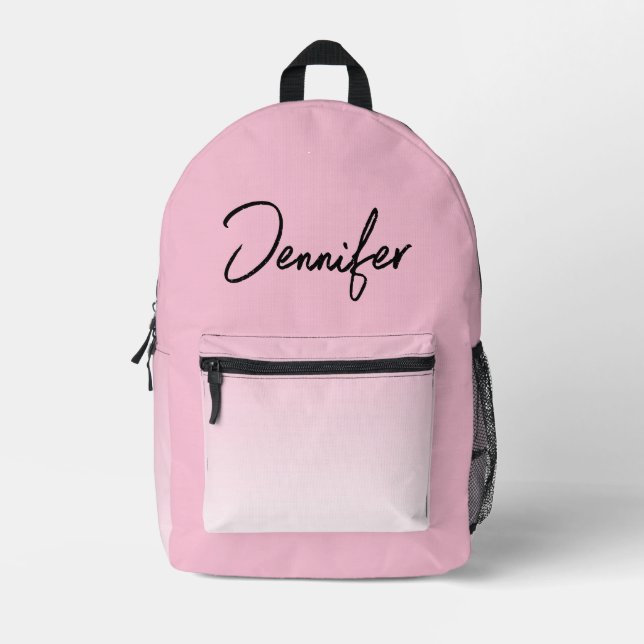 Personalisiertes Pink-Rucksack mit Individuelle Na Bedruckter Rucksack (Vorderseite)