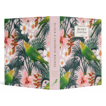 Personalisiertes Pink Tropical Bird Muster Cookboo