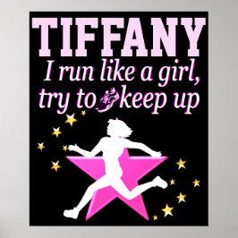 PERSONALISIERTES PINK UND SCHWARZ LAUFEN WIE EIN M POSTER