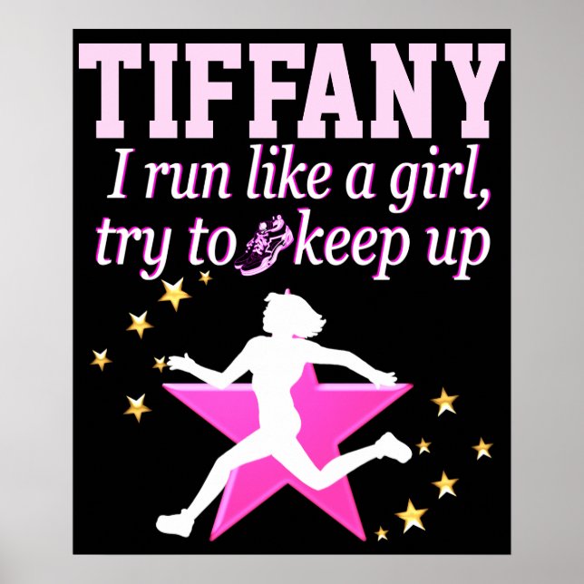 PERSONALISIERTES PINK UND SCHWARZ LAUFEN WIE EIN M POSTER (Vorne)