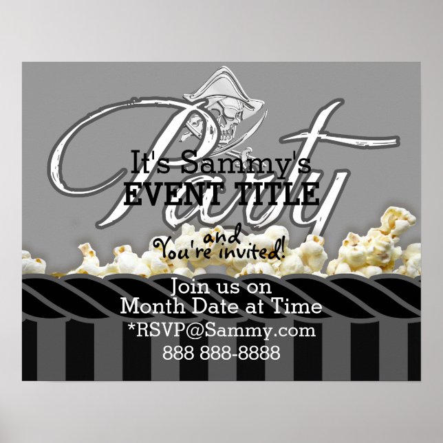 Personalisiertes Pirate-Party Poster (Vorne)