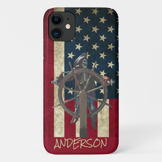 Personalisiertes Piratenschiff Skeleton Case-Mate iPhone Hülle (Rückseite)
