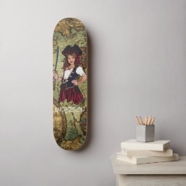 Personalisiertes PIRATMÄDCHEN Skateboard