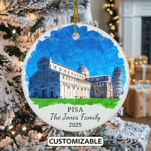 Personalisiertes Pisa-Ornament, Italien Keramik Ornament