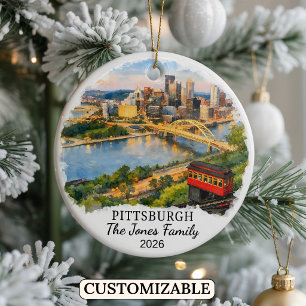 Personalisiertes Pittsburgh, individuelles Pennsyl Keramik Ornament
