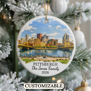 Personalisiertes Pittsburgh, individuelles Pennsyl Keramik Ornament
