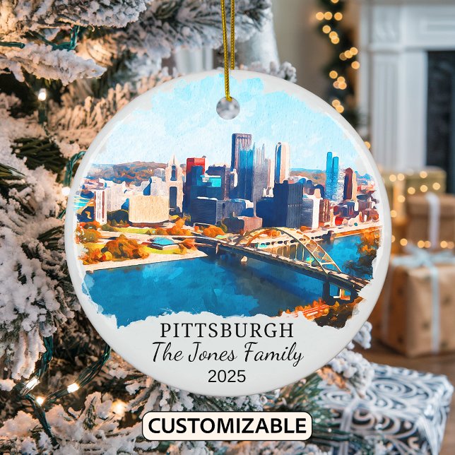 Personalisiertes Pittsburgh-Ornament, Kansas-Gesch Keramik Ornament (Von Creator hochgeladen)