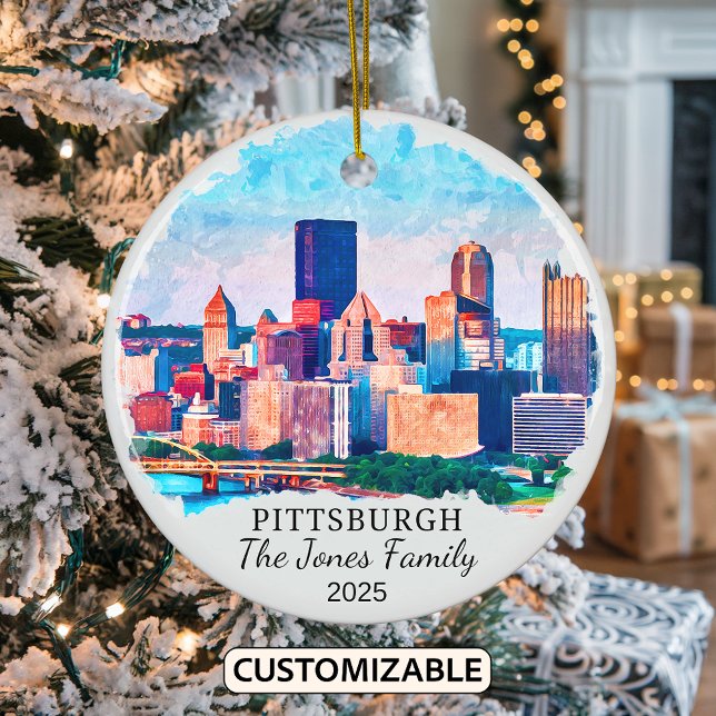 Personalisiertes Pittsburgh-Ornament, Pennsylvania Keramik Ornament (Von Creator hochgeladen)