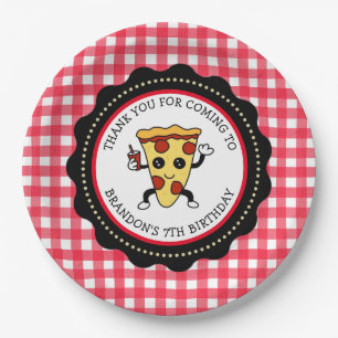 Personalisiertes Pizza Party Geburtstagspapier Pla Pappteller