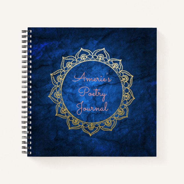 Personalisiertes Poetry Journal Gold Mandala Notizbuch (Vorderseite)