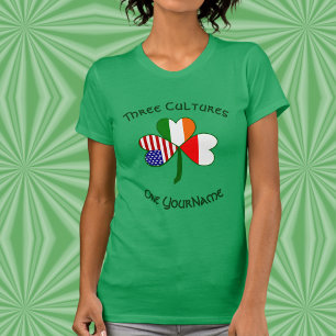 Personalisiertes Polen Irland USA Shamrock Damen T-Shirt