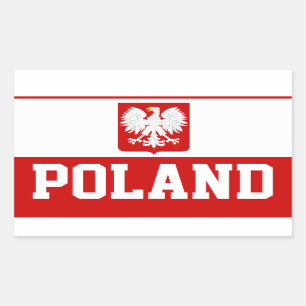 Personalisiertes Polen - polnische Flagge Rechteckiger Aufkleber