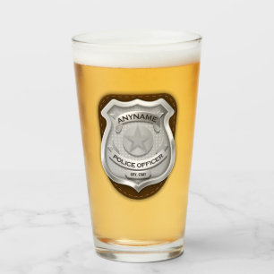 Personalisiertes Polizei-Beamter Sheriff-Cop NAME- Glas