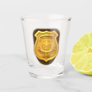 Personalisiertes Polizei-Beamter Sheriff-Cop NAME- Schnapsglas