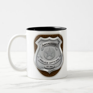 Personalisiertes Polizei-Beamter Sheriff Cop NAME- Zweifarbige Tasse