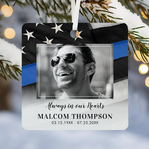 Personalisiertes Polizeigedenk-Weihnachten Ornament Aus Metall