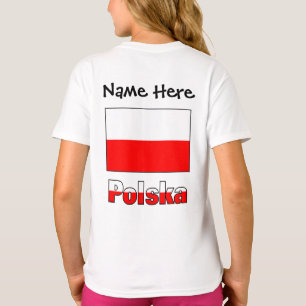 Personalisiertes Polska und Polnische Flagge  T-Shirt