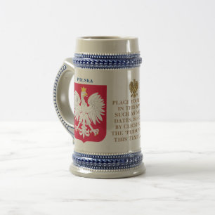 Personalisiertes Polska-Wappen (Wappen) Bierglas