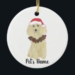 Personalisiertes Poodle (Blonde Golden Tan) Keramik Ornament<br><div class="desc">Machen Sie die schöne Liste in diesem Jahr mit einem Ornament Ihrer Lieblings-Poodle-Elf!</div>