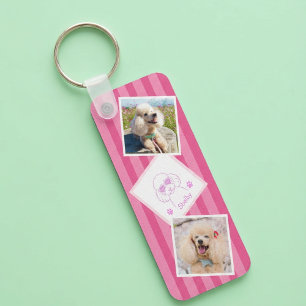 Personalisiertes Poodle-Foto-Schlüsselanhänger mit Schlüsselanhänger