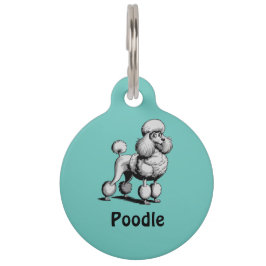 Personalisiertes Poodle Hund Round-Pet-Tag Haustiermarke