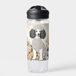 Personalisiertes Poodle in Whimsikalen Blume Trinkflasche