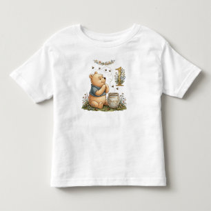 Personalisiertes Pooh-Wasserfarben-Erstes-Geburtst Kleinkind T-shirt