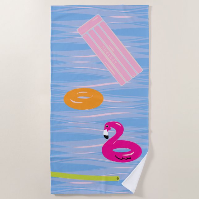 Personalisiertes Poolhandtuch | Pool Floats Strand Strandtuch (Vorderseite)