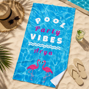 Personalisiertes Poolparty-Gefühl Strandtuch