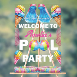 Personalisiertes Poolparty-Willkommen Acrylschild