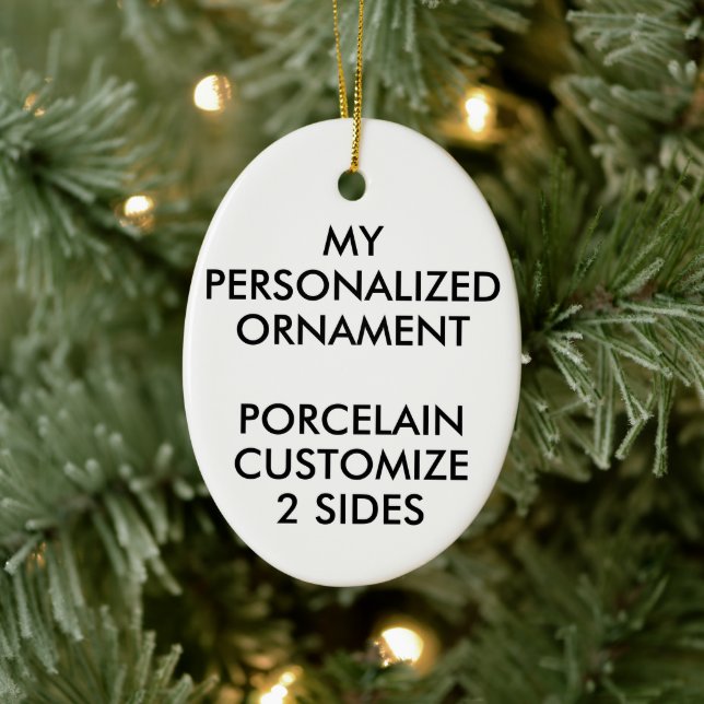 Personalisiertes PORCELAIN OVAL FOTO ORNANATIONAL Keramik Ornament (Baum)