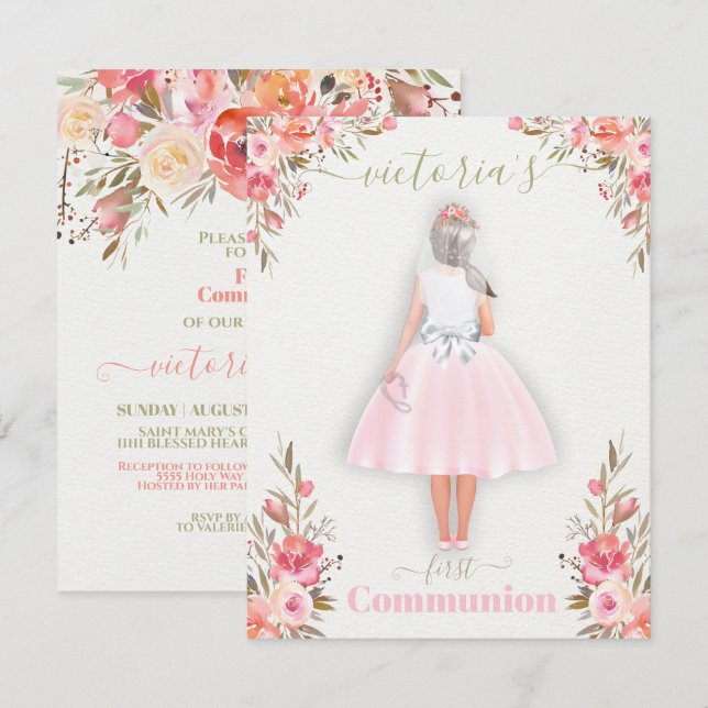 Personalisiertes Portrait Girl del Malcantone Einladung (Vorne/Hinten)