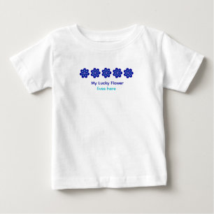 Personalisiertes Positive Energie Blaues Florales  Baby T-shirt