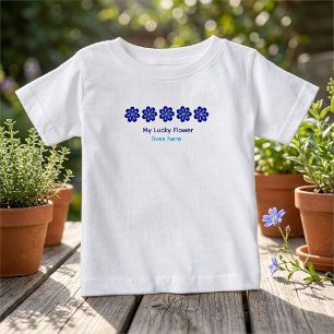 Personalisiertes Positive Energie Blaues Florales Baby T-shirt