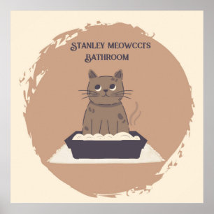 Personalisiertes Poster, Katzenbad, braune Katze Poster