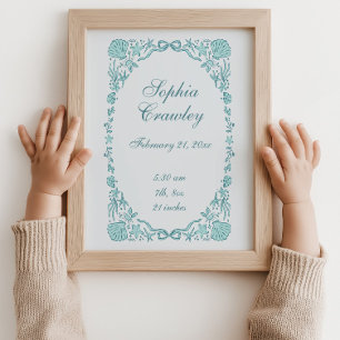 Personalisiertes Poster mit Meeresmuscheln und Geb