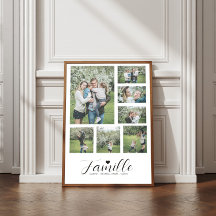Personalisiertes Poster unserer Familie 7 Fotos un