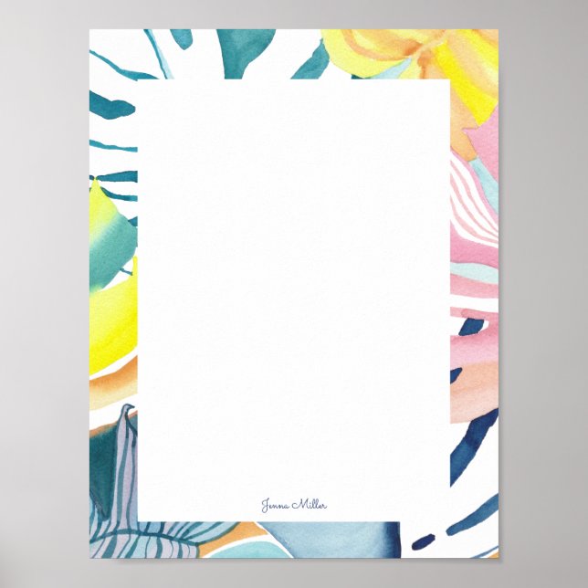 Personalisiertes Poster-Zeichen für tropische Abst Poster (Vorne)