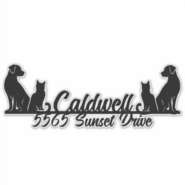 Personalisiertes Postfach für Katzen und Hunde Aufkleber (Vorderseite)