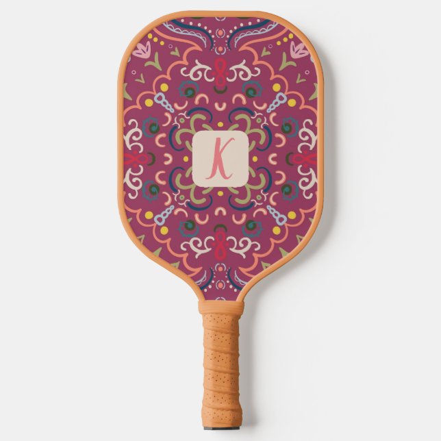 Personalisiertes Preppy Retro Pickleball Paddel Pickleball Schläger (Vorderseite)