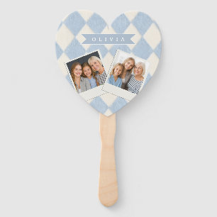 Personalisiertes Preppy Sanftes Blau Flauschiges A Fächer